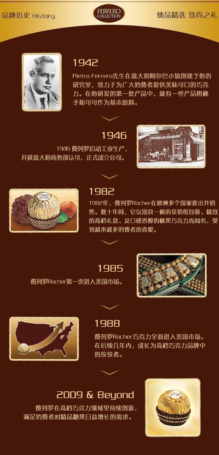 费列罗/FERRERO 臻品巧克力糖果礼盒15粒装