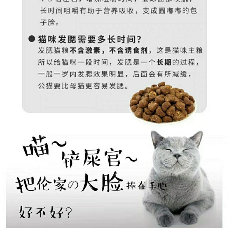 发腮猫粮大颗粒肉球猫粮5斤装小颗粒奶糕幼猫成猫变胖包子脸半斤