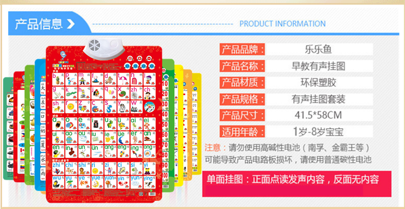 有声挂图儿童早教发声启蒙学习宝宝认识字拼音字母表语音益智玩具