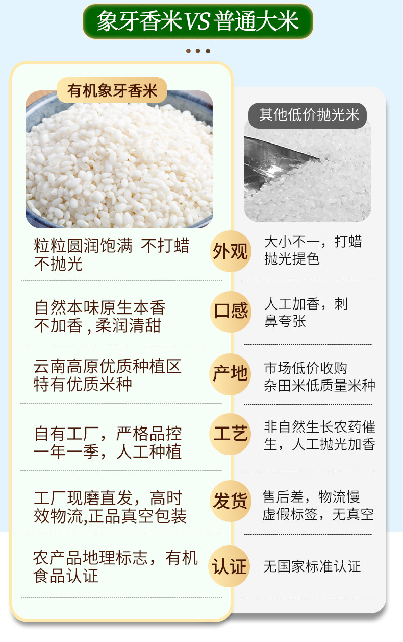  八宝贡 文山高原大米有机象牙香米2.5kg 真空包装当季新米