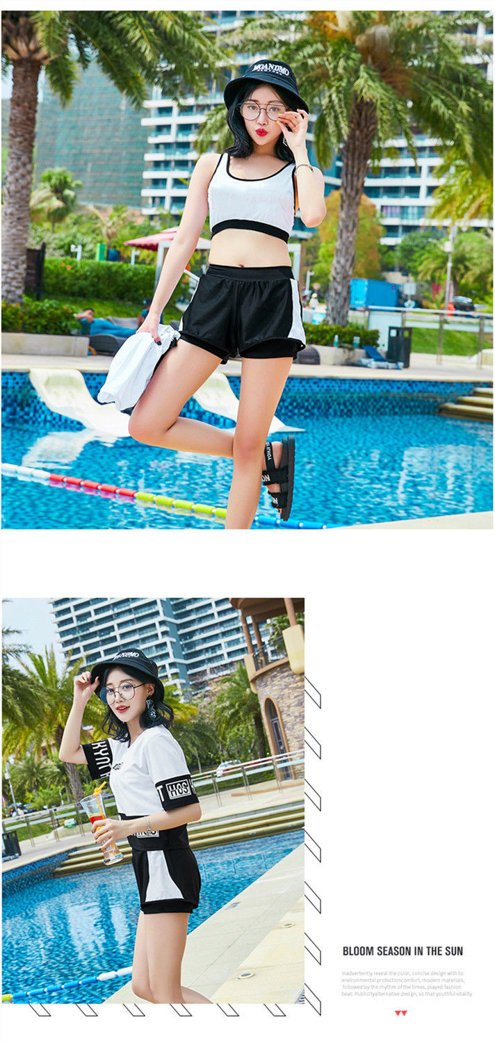 游泳衣女士分体韩国小清新泳衣学生遮肚小胸性感比基尼泡温泉泳装
