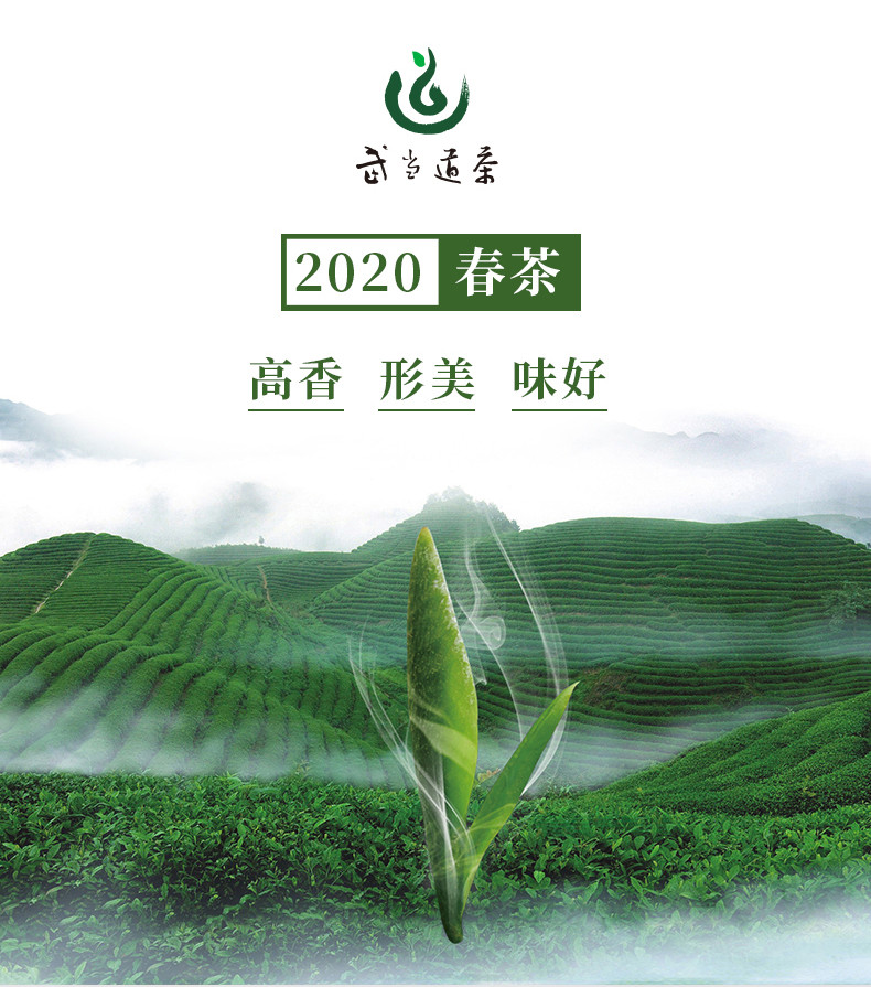 湖北武当道茶 明前一级天然绿茶【太极峰毫】简装250g浓香型绿茶嫩芽散装茶叶