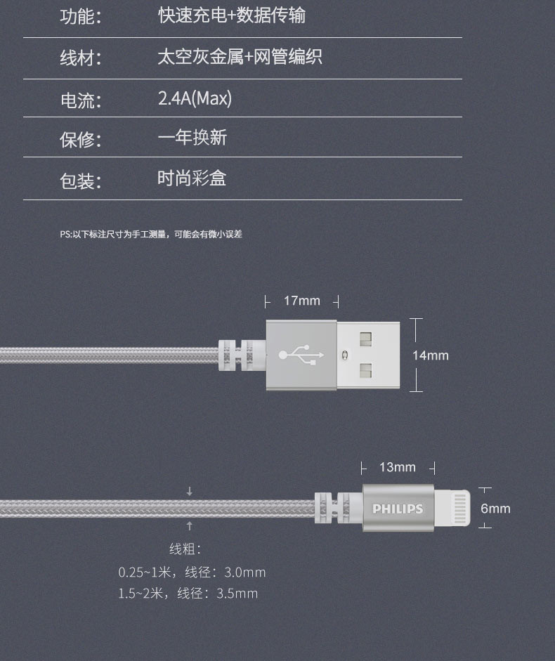 飞利浦/PHILIPS 数据线 SWR1519W/93