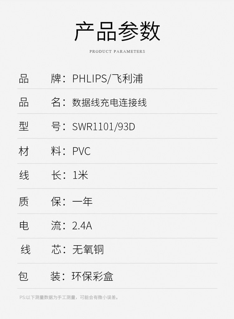 飞利浦/PHILIPS 数据线 SWR1101/93