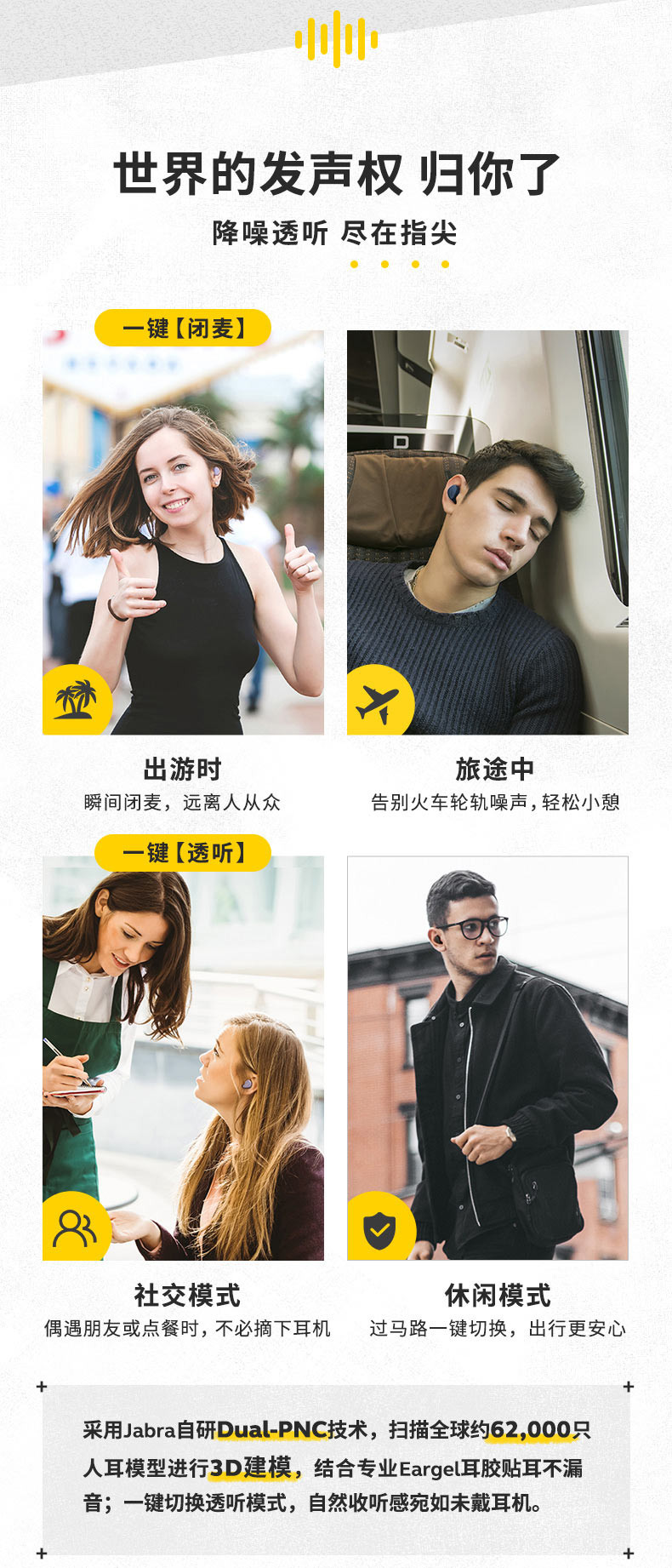 捷波朗/Jabra 无线蓝牙耳机  Jabra Elite 3 CN pack