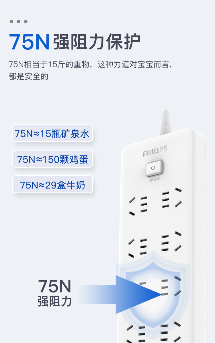 飞利浦/PHILIPS 排插 SPB2180WA/93-新国标