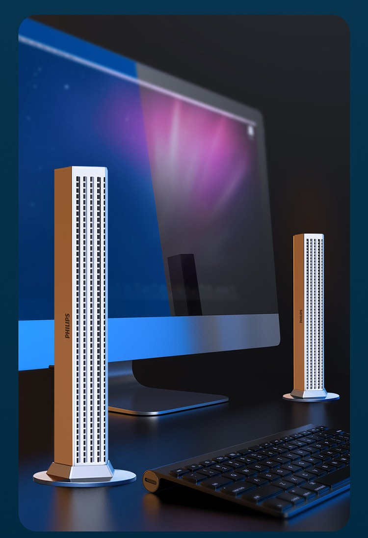 飞利浦/PHILIPS 电脑音响蓝牙音箱家用桌面台式机超重低音炮长条笔记本迷你小钢炮SPA510X