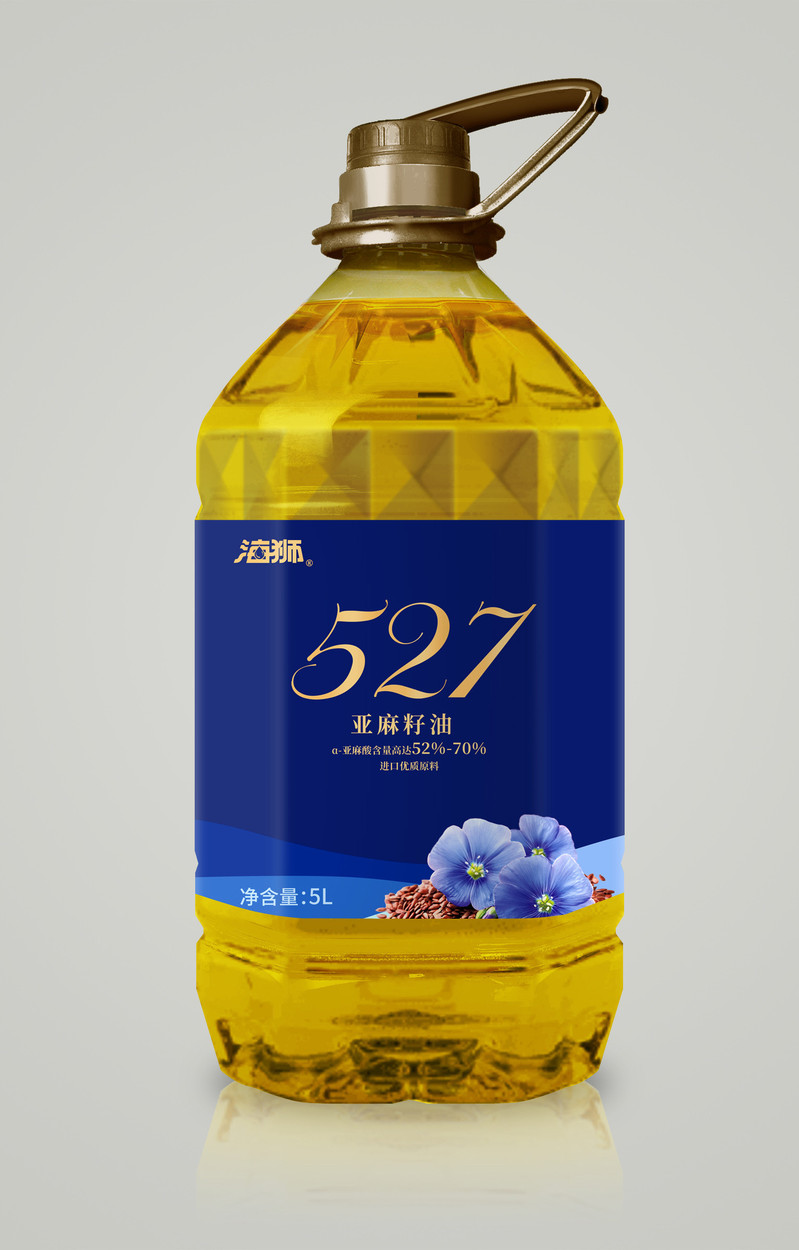 海狮 亚麻籽油5L 头道压榨 亚麻酸含量高达52%