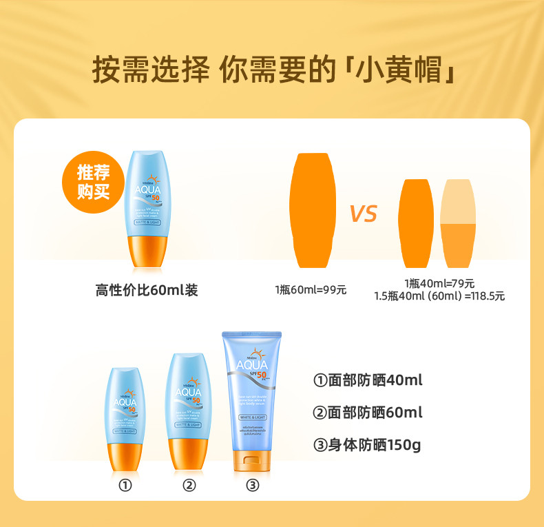 泰国mistine小黄帽防晒霜乳女spf50防紫外线40ml包装随机效期至2024年