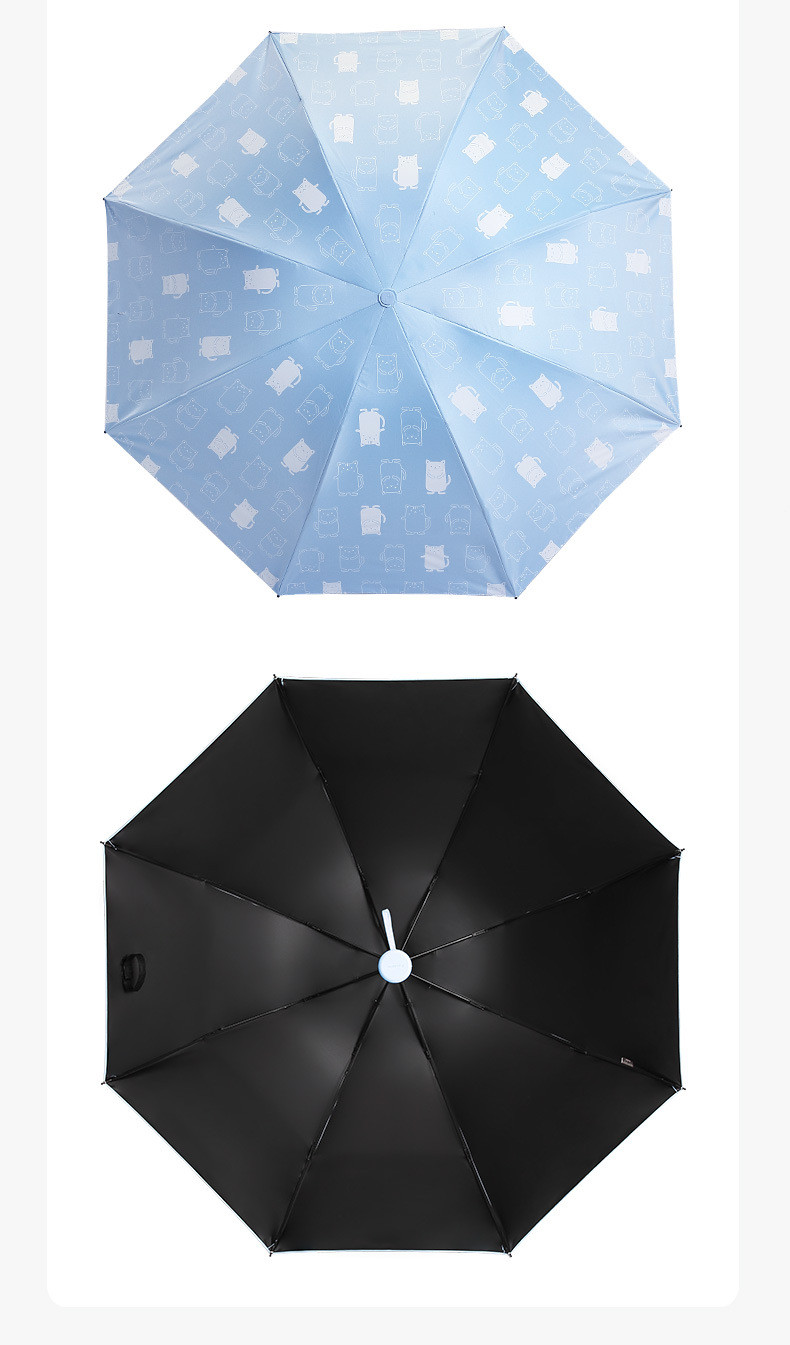 天堂伞黑胶三折叠可爱两用晴雨伞学生防晒防紫外线遮阳伞女太阳伞33635