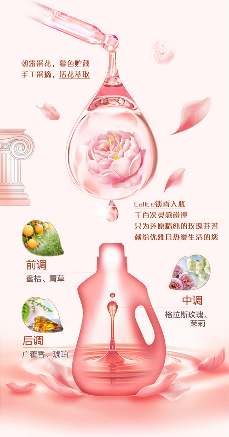 立白 大师香氛洗衣液1kg*1瓶 玫瑰花香 机洗手洗衣液持久留香 洁净柔顺护衣