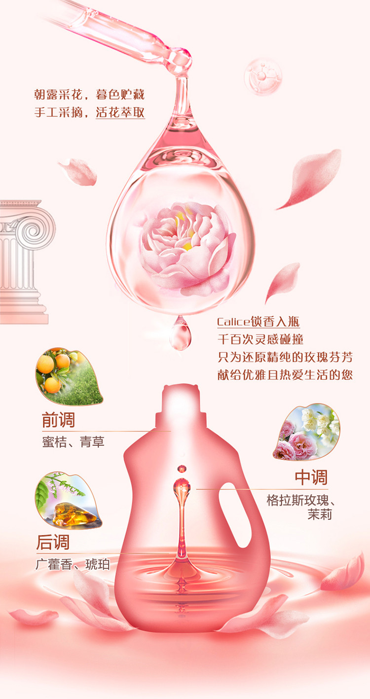 立白 大师香氛柔顺护衣洗衣液 持久留香玫瑰花香 100g袋装 旅行装