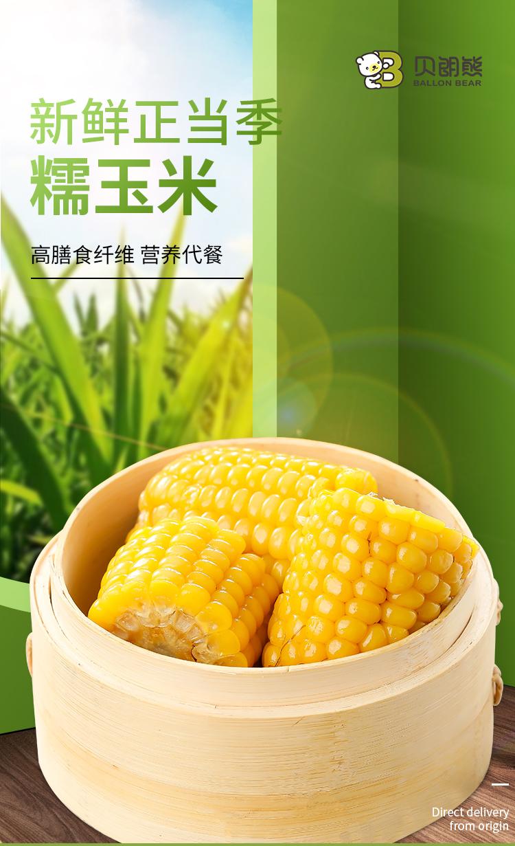 贝朗熊 山西忻州新鲜黄糯玉米穗真空包装