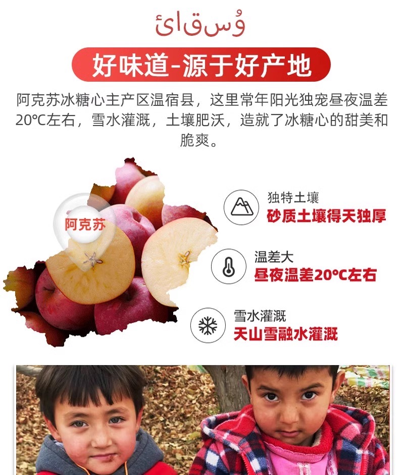 义江缘 新疆阿克苏冰糖心苹果新鲜水果现摘大果整箱