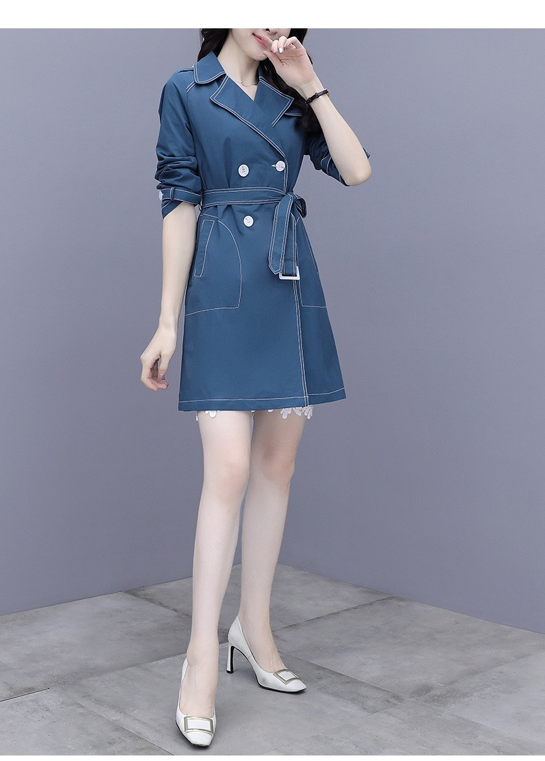 verhouse 工装风衣女秋季新款时尚系带收腰气质英伦风中长款外套