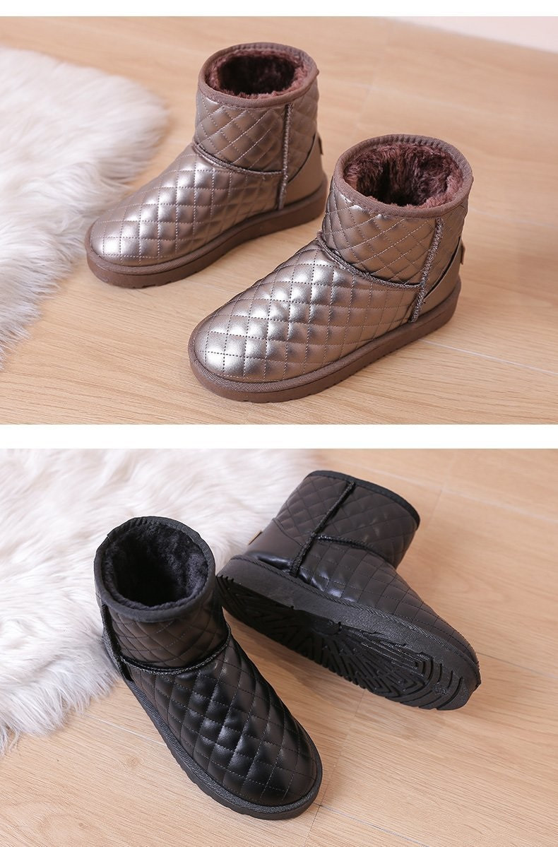 verhouse 雪地靴女低帮一脚蹬冬季新款加绒女靴短筒保暖棉鞋面包鞋