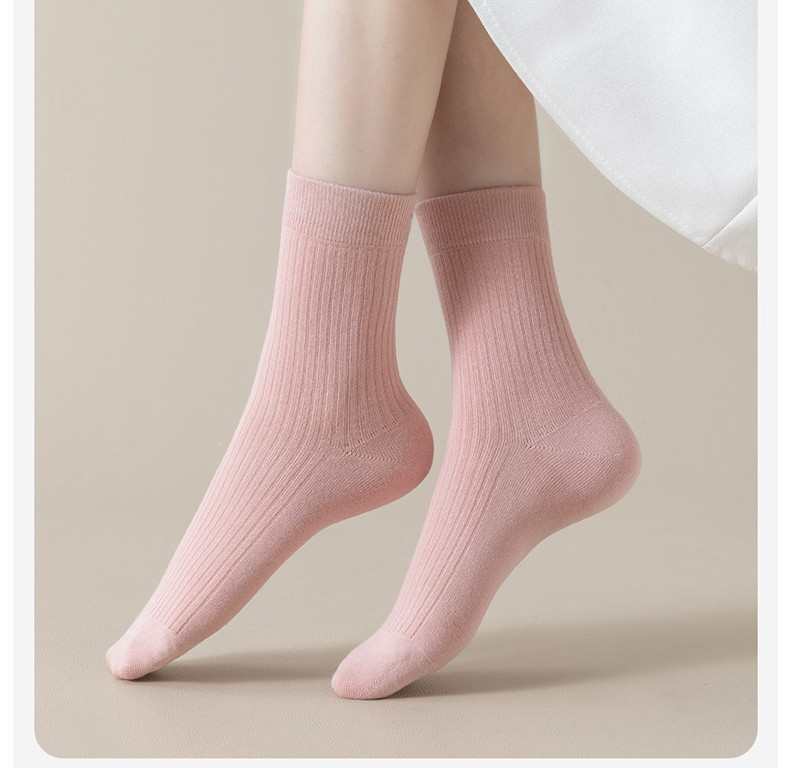  verhouse 女士新款长筒袜纯色条纹款弹力长袜休闲女袜  弹力休闲 亲肤舒适