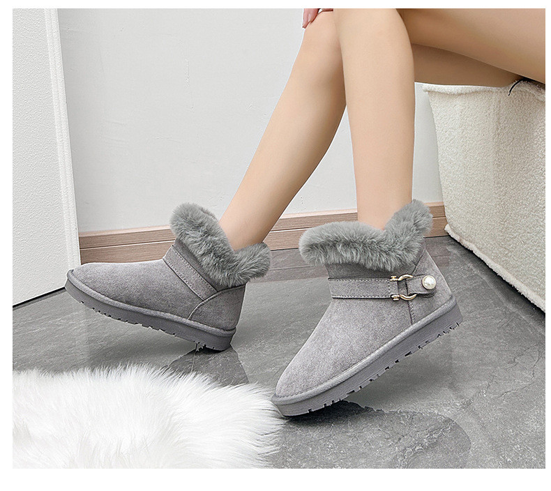  verhouse 女士新款雪地靴冬季加绒保暖舒适防滑面包鞋 加绒保暖 防滑耐磨