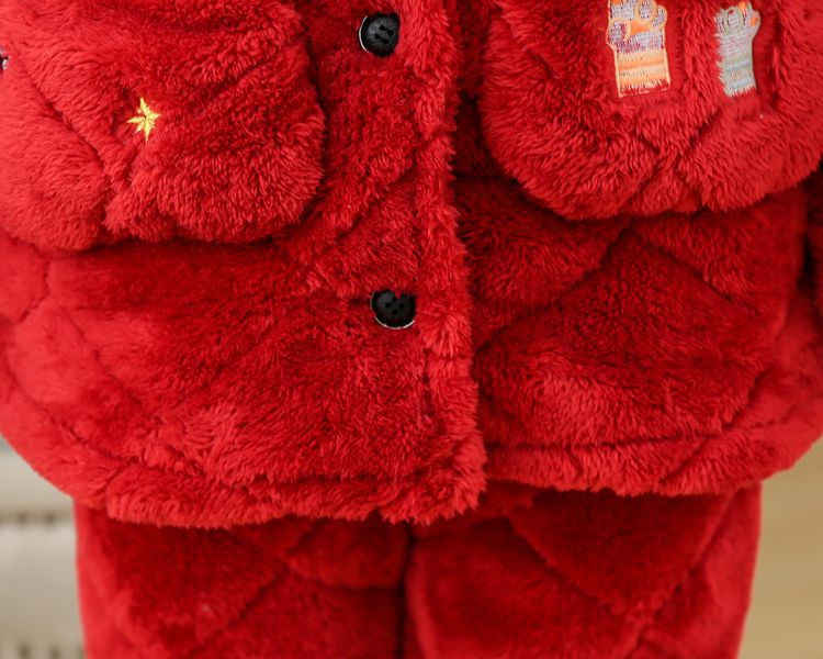  verhouse 红色本命年睡衣套装女士珊瑚绒加绒加厚保暖亲肤家居服 加绒加厚
