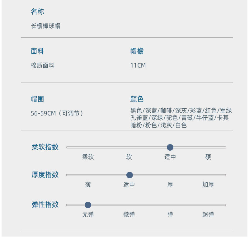  verhouse 加长帽檐棒球帽时尚加大码男女款遮阳鸭舌帽 遮阳 时尚百搭 简约