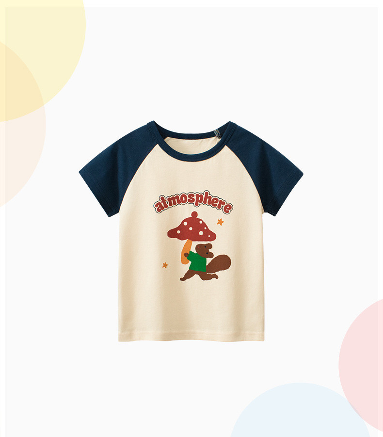 verhouse 儿童夏季新款短袖T恤冰淇淋图案男女童休闲上衣 90cm