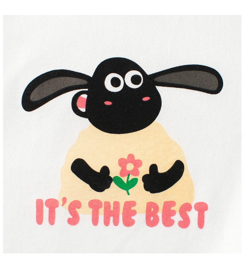 verhouse 儿童新款短袖T恤夏季小羊羔图案休闲上衣 90cm 舒适 时尚百搭