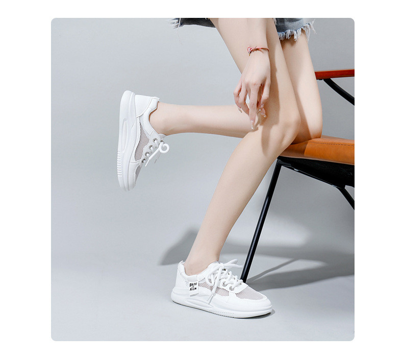 verhouse 夏季小白鞋女士新款网面透气舒适防滑时尚板鞋 透气 百搭