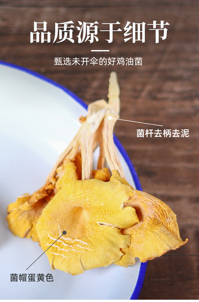 滇闽家人 鸡油菌干蘑菇黄丝菌食用菌榆黄菇干货杏黄菇 嫩脆鲜美