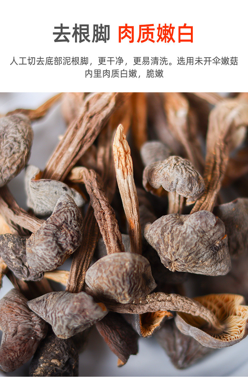 滇闽家人 黑皮鸡枞菌鸡棕菇荔枝山珍蘑菇干鸡枞菌干货 鲜香脆嫩