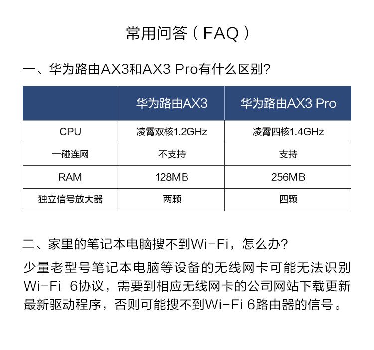 华为路由AX3 凌霄双核 wifi6 智能分频 多连不卡无线家用穿墙 无线速率3000M 高速路由