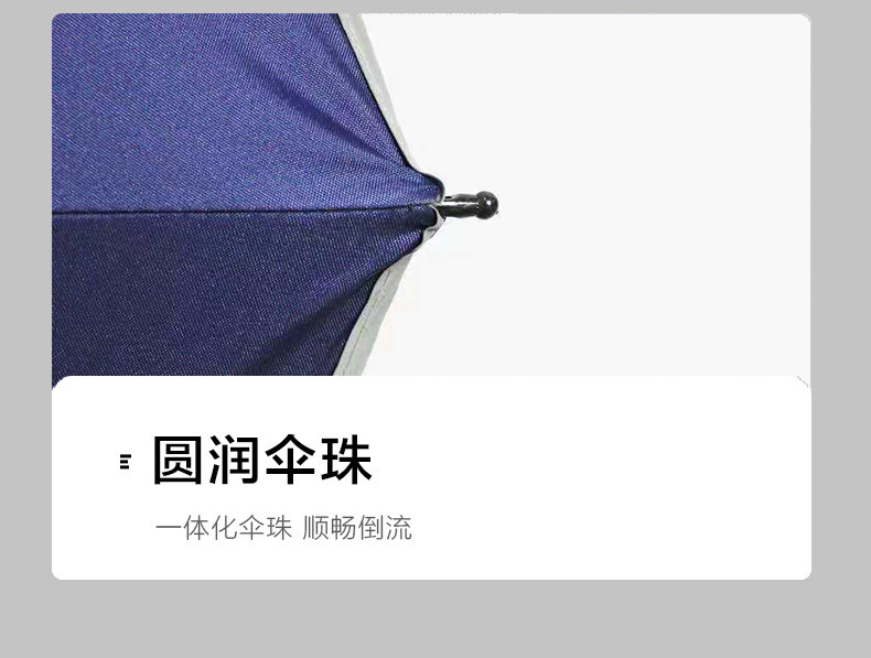 鲁凤来 雨伞 黑胶面料晴雨伞 反光夜行折叠伞防晒便携伞 包边带反光条