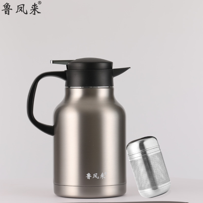 鲁凤来 焖茶壶 304不锈钢真空焖茶壶热水壶 办公家用大容量保温壶