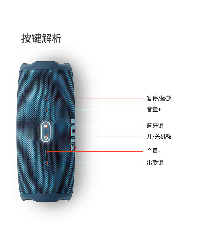 JBL CHARGE4 音乐冲击波四代 便携式蓝牙音箱+低音炮户外迷你音箱桌面音响 增强版赛道