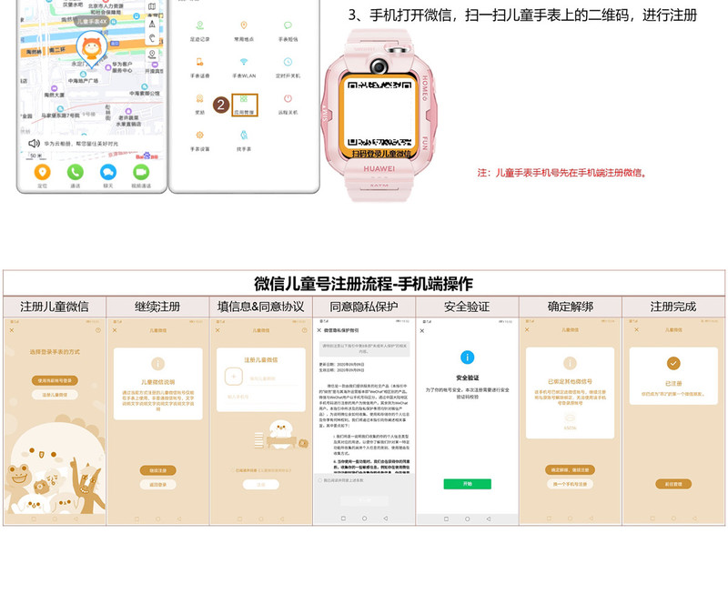 华为/HUAWEI 儿童电话手表4X 高清双摄像/视频通话/4G全网通