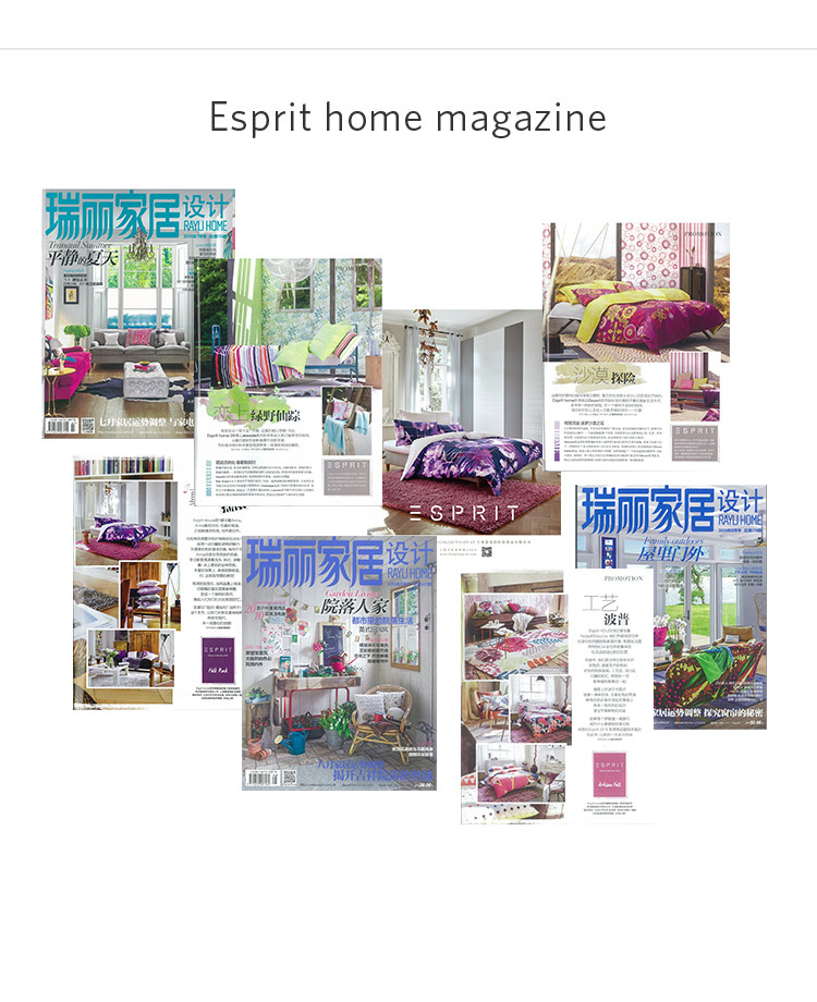 ESPRIT 全棉印花条纹四件套北欧纯棉床单条纹被套床上用品纯棉四件套