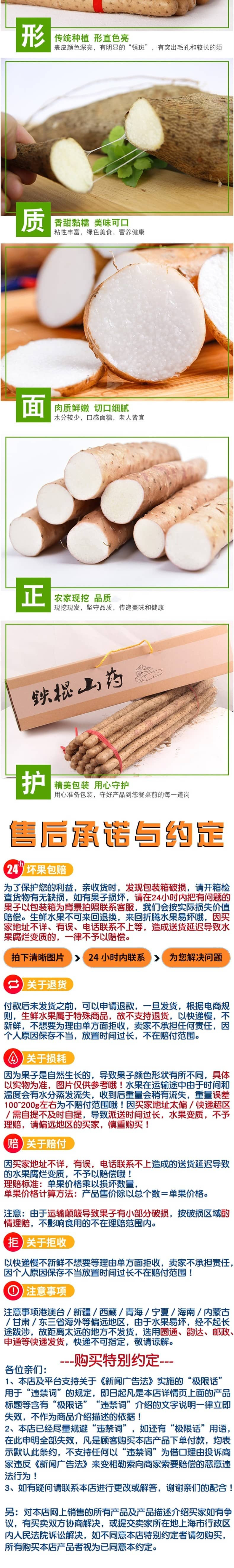  感知起源 新鲜铁棍山药 52-60cm 产地直发礼盒装