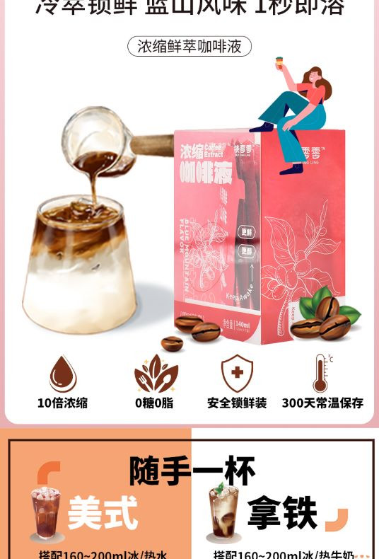 【浦东邮政】桃零零 冷萃液140ml (20ml*7）*2盒