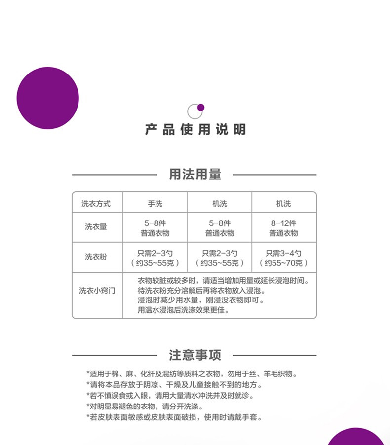 立白 超洁薰衣香洗衣粉1kg*1袋 无磷洁净实惠家庭装