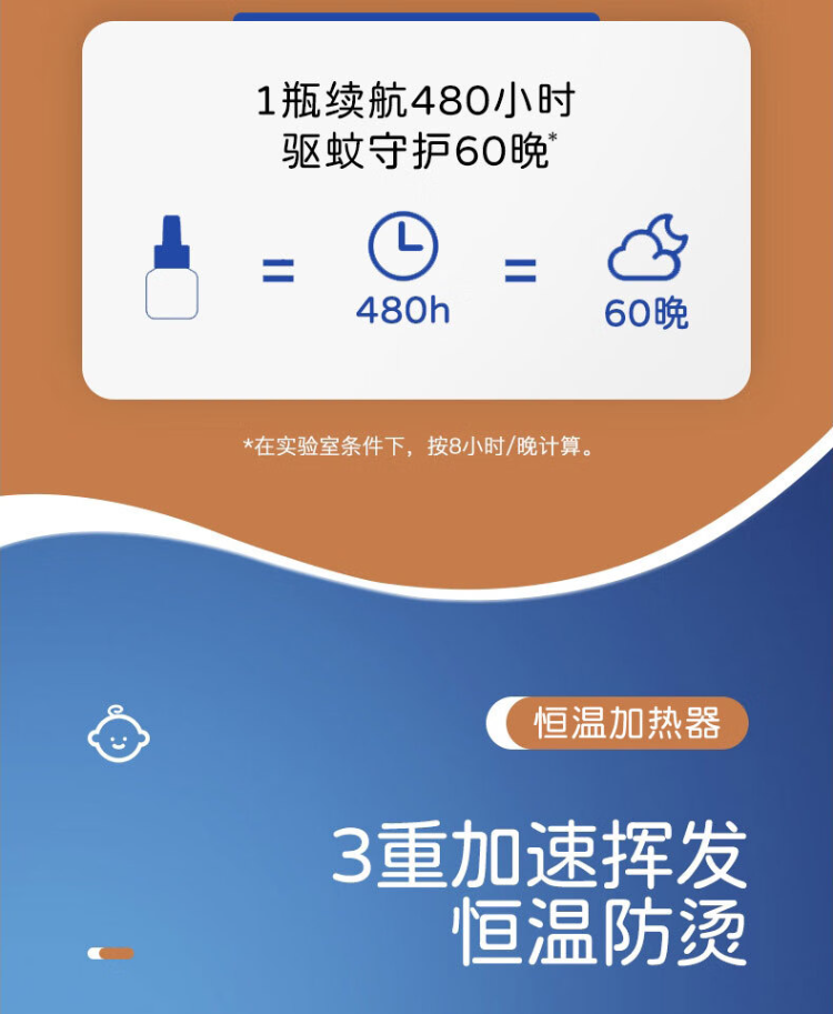 超威 超威4瓶+1器电热蚊香液安睡整晚植物驱蚊可用225晚