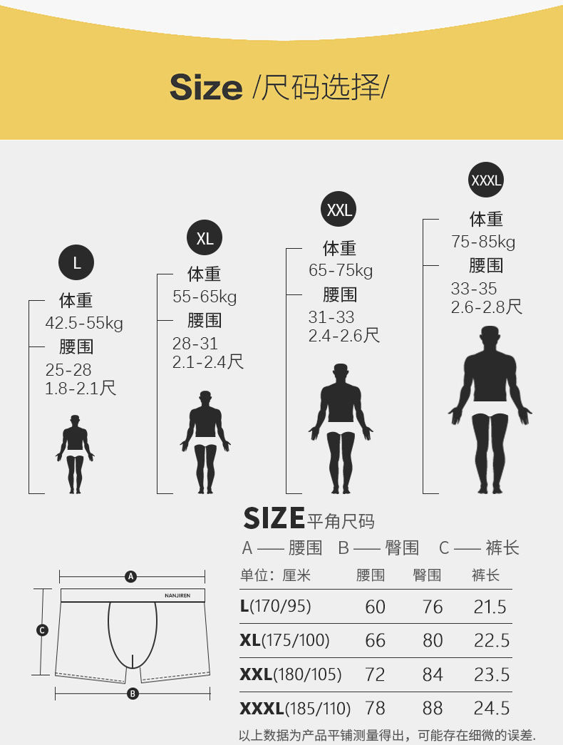 南.极人男士内裤男平角裤棉质透气运动性感青年中腰短裤衩四角裤