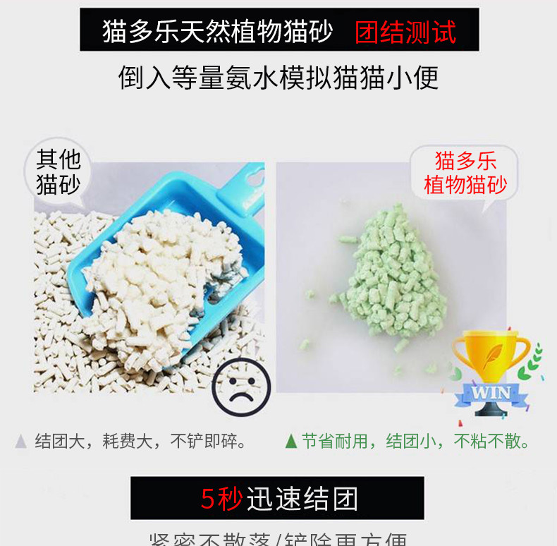 猫砂 豆腐6L猫多乐绿茶水蜜桃味除臭无灰尘结团真空包装