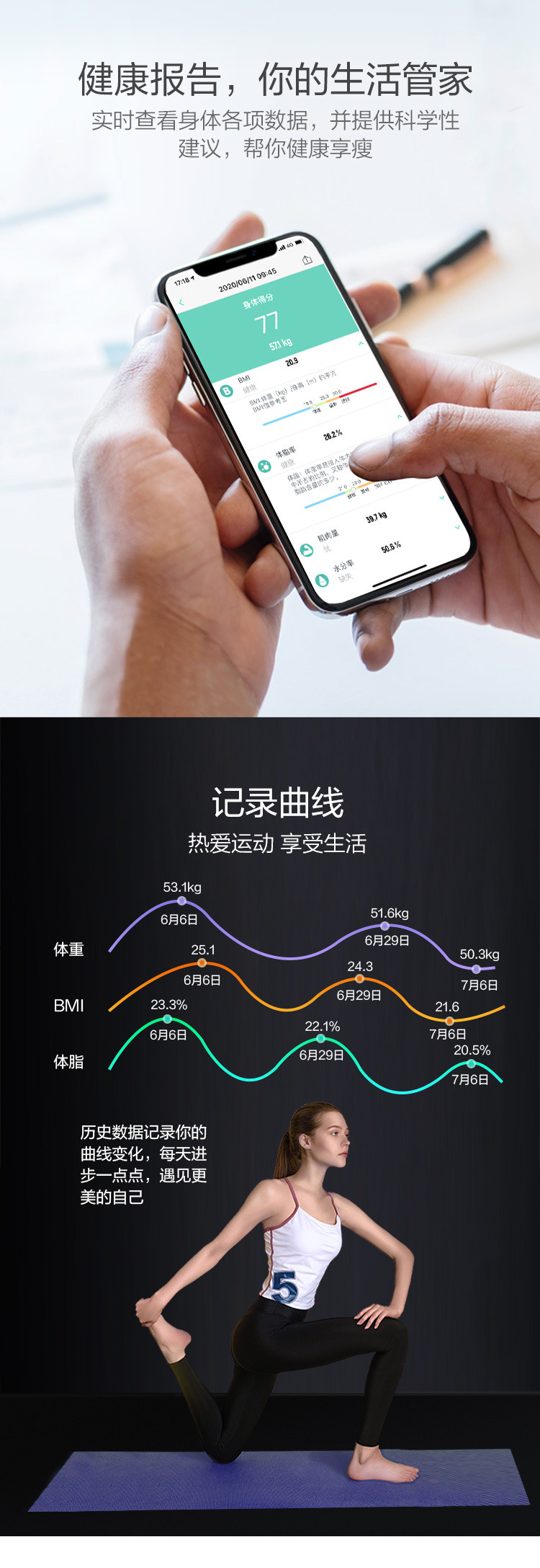 乐普智能心电体脂称 LEPUS  Scale S1