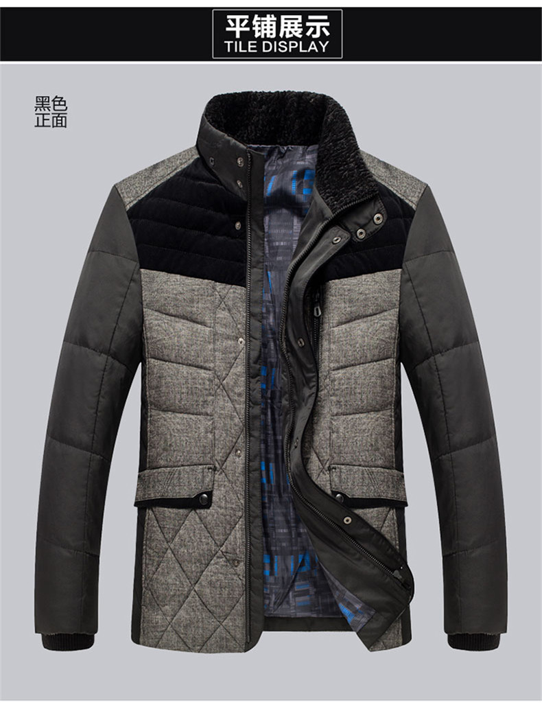 雪暖冬季新款男士商务休闲加厚保暖立领羽绒服外套S1311