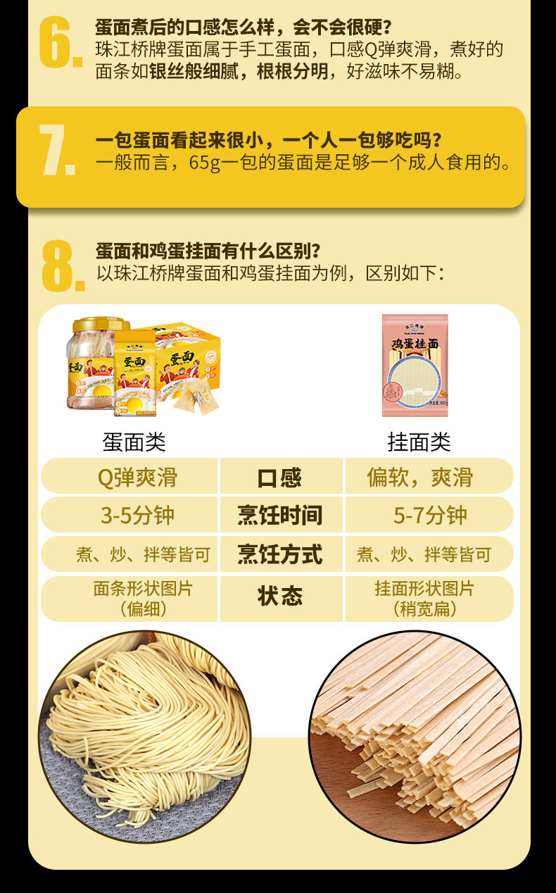 珠江桥牌 蛋面（黄色箱装）2.08kgx1（65g*32小包）