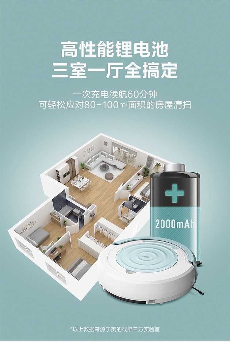 美的/MIDEA 扫地机器人扫拖一体机R2TCN