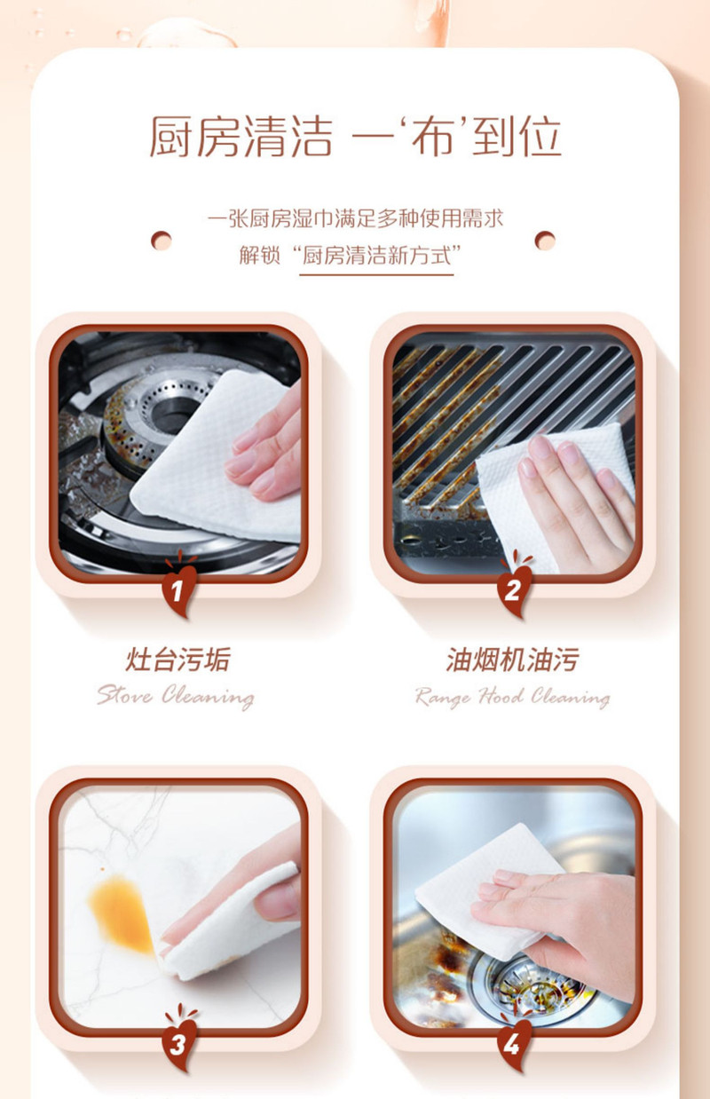 心相印 XJB040+P1（提装）厨房专用系列40片湿巾3包（金装）