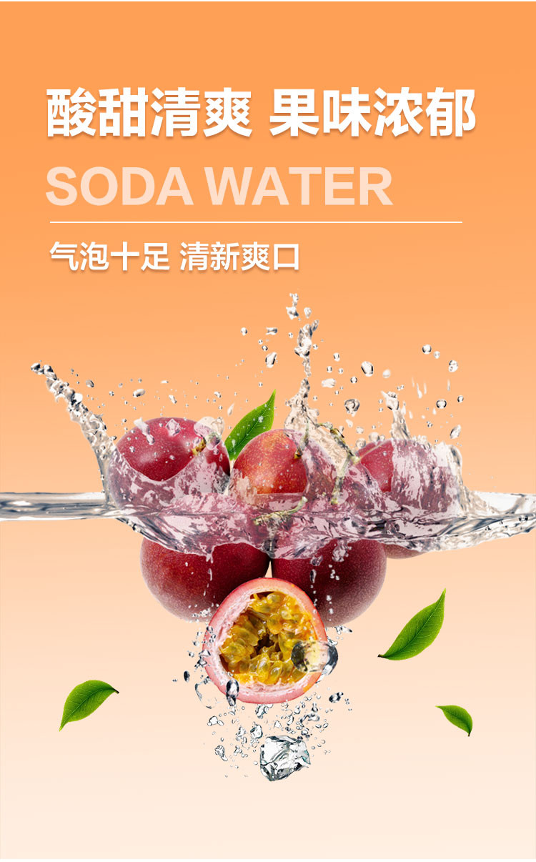 北冰洋 百香果味苏打汽水330ml*24罐