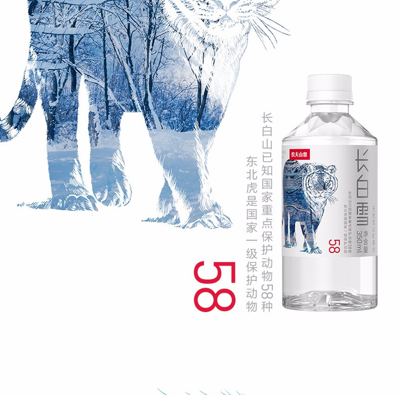 农夫山泉 长白雪天然雪山矿泉水350ml*24瓶