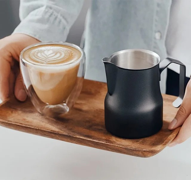 不锈钢咖啡拉花缸 专业尖嘴带刻度打奶泡杯拉花神器