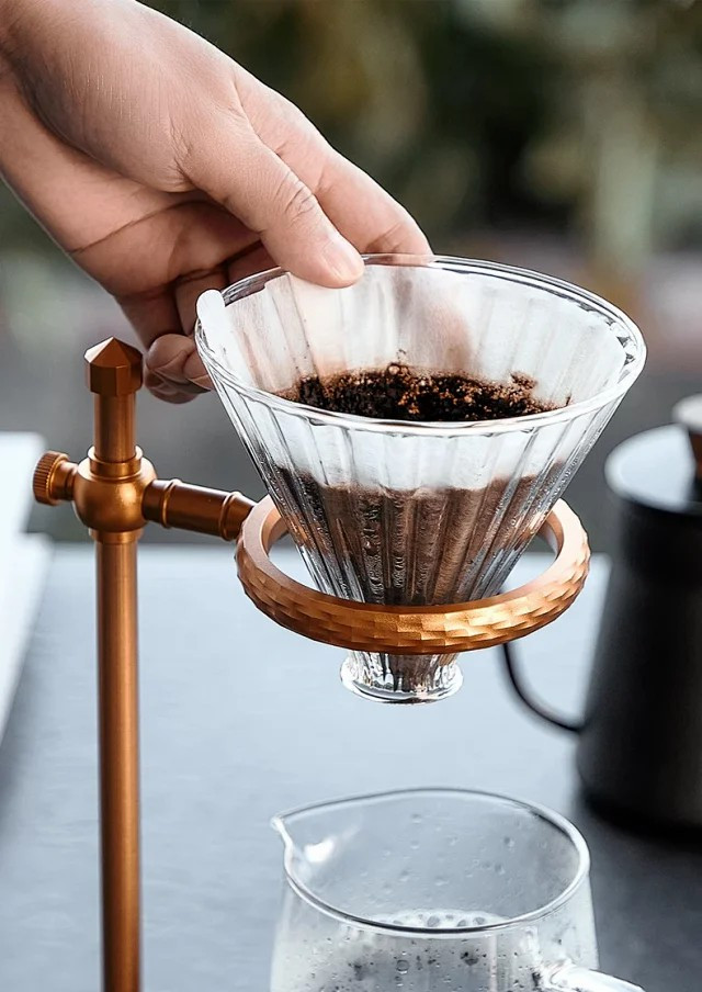 手冲咖啡壶套装 复古咖啡手冲壶支架 滴漏玻璃滤杯器具家用